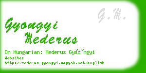 gyongyi mederus business card